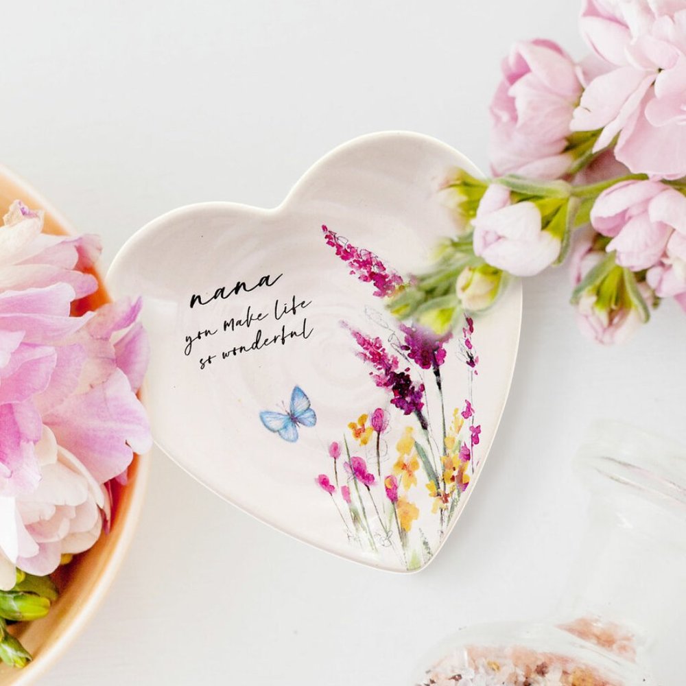 Trinket Dish, Gift for Aunt - watercolor floral art by Amylee Weeks NWT